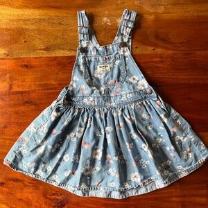 OshKosh B'gosh Light Blue Floral Denim Jumper Dress